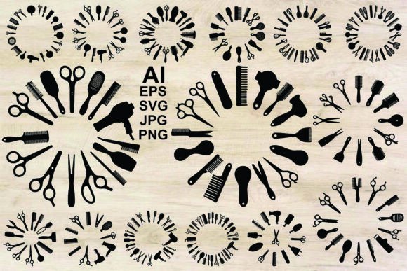 Beauty Salon Equipment Silhouettes: Graphics & Illustrations