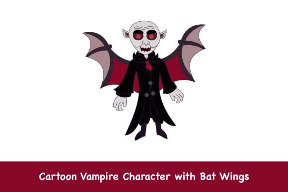 Cartoon Vampire Character Graphics & Illustrations