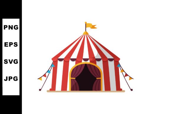 Circus Tent Graphics: Festive Illustrations for Local Branding