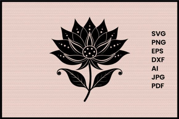Fantasy Flower Illustration Silhouette: Graphics & Illustrations for Editorial Polish