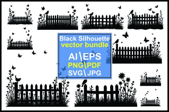 Flower Garden Silhouette: Graphics & Illustrations Review