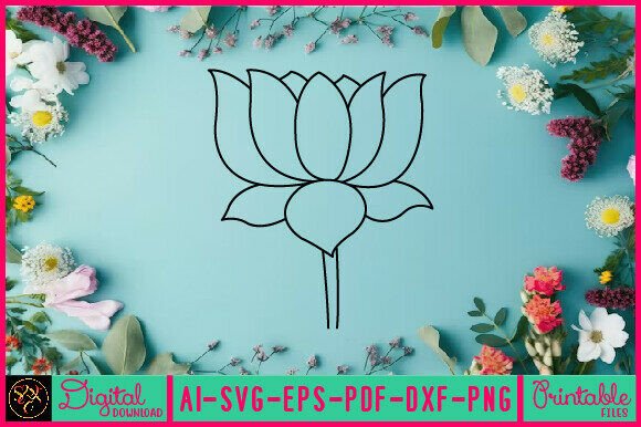 Flower Line Art SVG Elements 16: Graphics & Illustrations