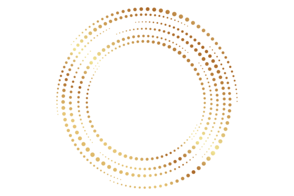 Golden Sparkle Spiral Circle. Round Deco Graphics