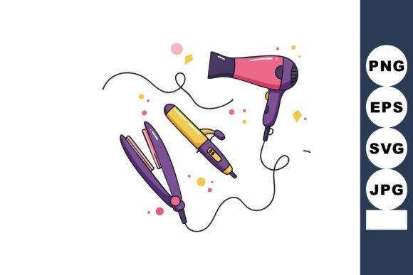 Hair Styling Tools Graphics & Illustrations