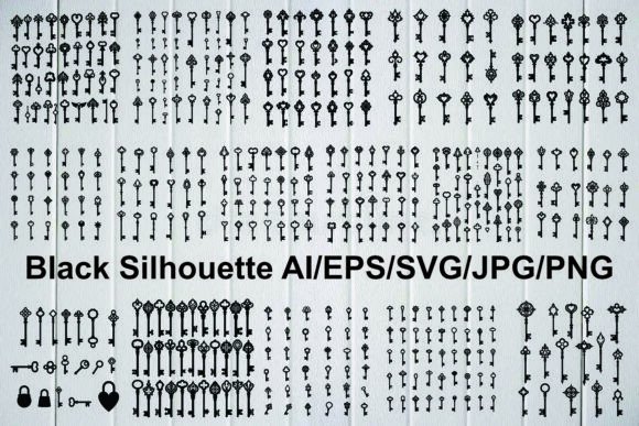 Key Silhouette Vector Bundle: Graphics & Illustrations
