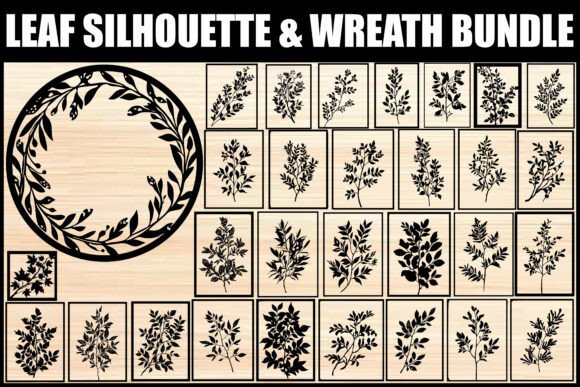Leaf Silhouette Wreath Bundle