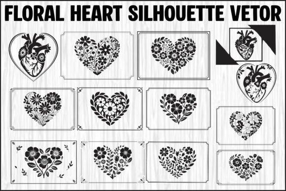 Romantic Flower Heart SVG: Graphics & Illustrations