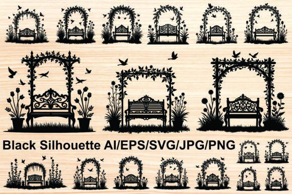 Silhouette Garden Bench Vector: Graphics & Illustrations Review