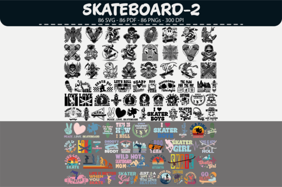 Skateboard Vector Clipart – 86 Designs for Real Stitching