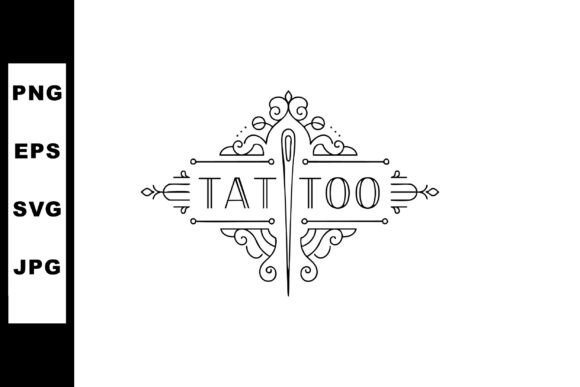 Tattoo Needle with Ornamental Frame Vect: Graphics & Illustrations