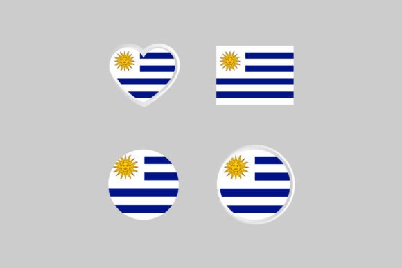Uruguay Nation Flag Collection Emblem De Graphics & Illustrations
