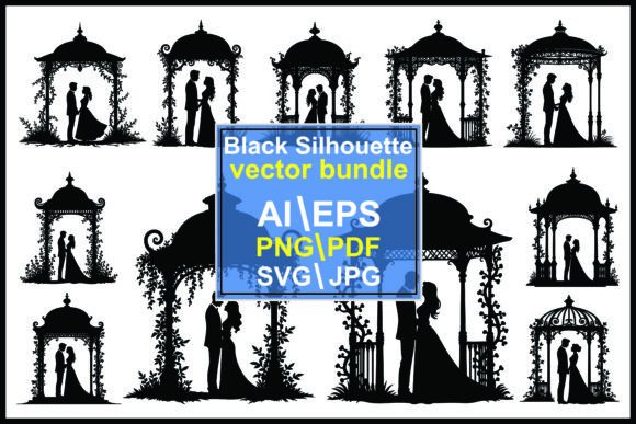 Wedding Couple Silhouette: Graphics & Illustrations Review